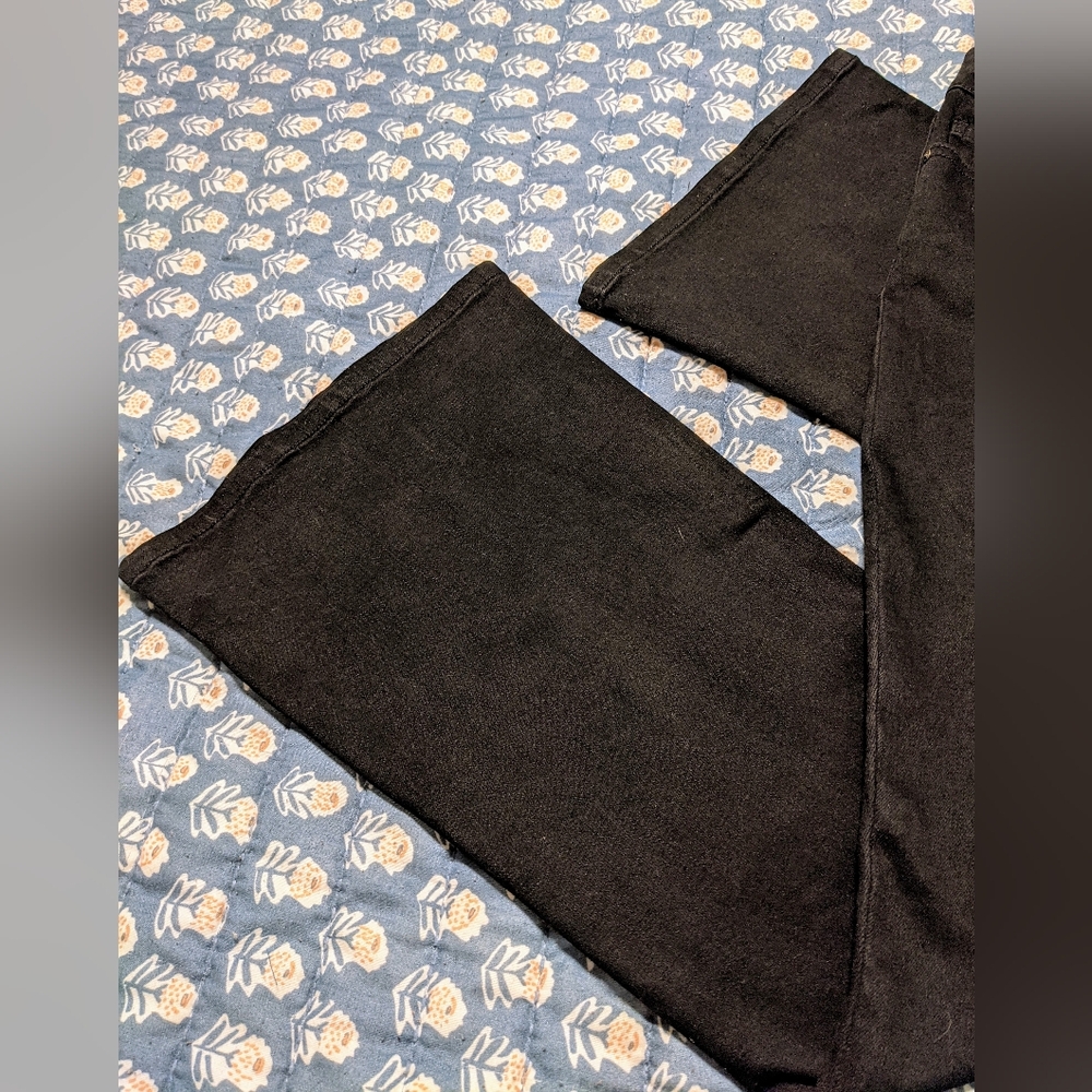 Flying Banana Black High Waist Bootcut Flare Stretch Jeans sz 16 Short - Picture 3 of 14